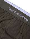 Dolce & Gabbana Gray Cotton Men Mid Slip Brief Underwear