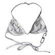 Dolce & Gabbana Silver Logo Halter Beachwear Bikini Top Swimwear