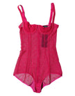 Dolce & Gabbana Fuchsia Tulle Balconette Bra Bodysuit Underwear