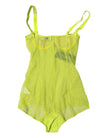Dolce & Gabbana Green Tulle Balconette Bra Bodysuit Underwear