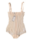 Dolce & Gabbana Beige Tulle Balconette Bra Bodysuit Underwear