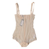Dolce & Gabbana Beige Tulle Balconette Bra Bodysuit Underwear