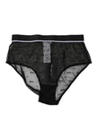 Dolce & Gabbana Black Tulle Nylon Mid Waist Panty Underwear