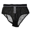 Dolce & Gabbana Black Tulle Nylon Mid Waist Panty Underwear