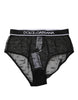 Dolce & Gabbana Black Tulle Nylon Mid Waist Panty Underwear