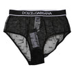 Dolce & Gabbana Black Tulle Nylon Mid Waist Panty Underwear