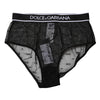 Dolce & Gabbana Black Tulle Nylon Mid Waist Panty Underwear