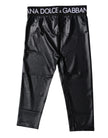 Dolce & Gabbana Black Logo Nylon Cropped Tights Pants Underwear