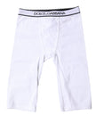 Dolce & Gabbana White Logo Cotton Cropped Tights Underwear