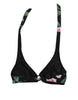 Dolce & Gabbana Black Lily Halter Beachwear Bikini Top Swimwear