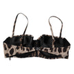 Dolce & Gabbana Brown Leopard Nylon Balconcino Bra Underwear