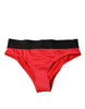 Dolce & Gabbana Red Nylon Stretch Mid Waist Panty Underwear