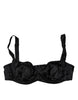 Dolce & Gabbana Black Silk Stretch Balconette Brassiere Underwear