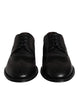 Dolce & Gabbana Black Embroidered Classic Leather Derby Dress Shoes