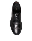 Dolce & Gabbana Black Embroidered Classic Leather Derby Dress Shoes