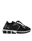 Dolce & Gabbana Black Mesh Sorrento Trekking Sneakers Shoes