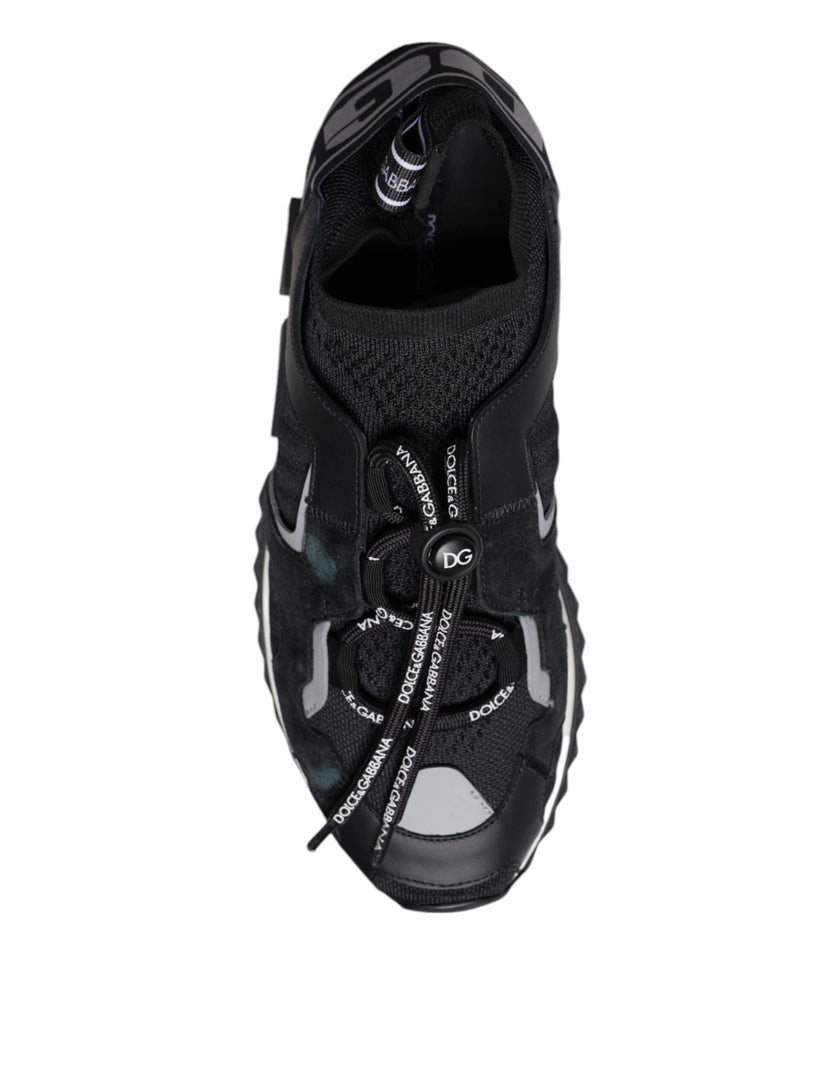 Dolce & Gabbana Black Mesh Sorrento Trekking Sneakers Shoes