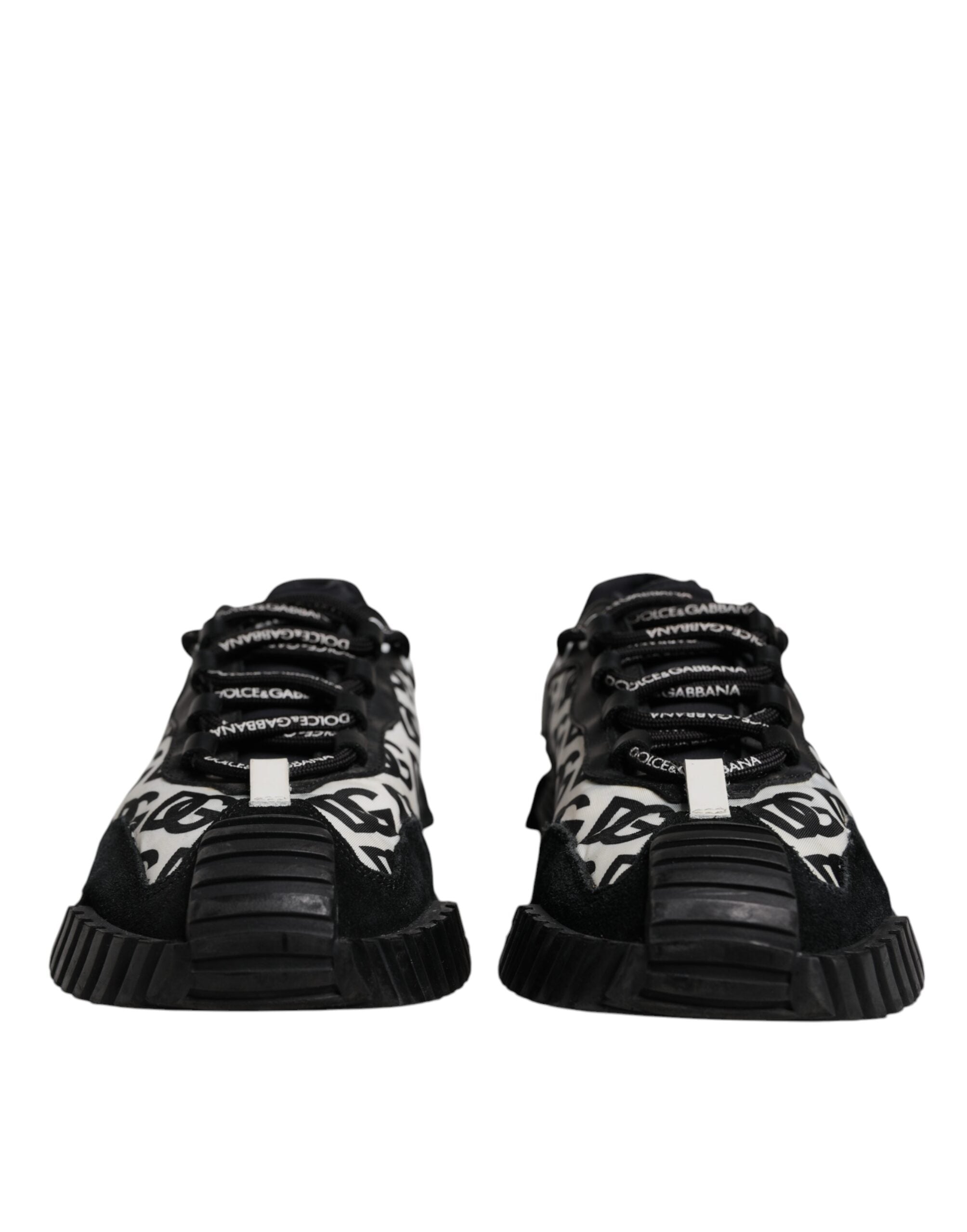 Dolce & Gabbana Black Logo Lace Up Low Top NS1 Sneakers Shoes