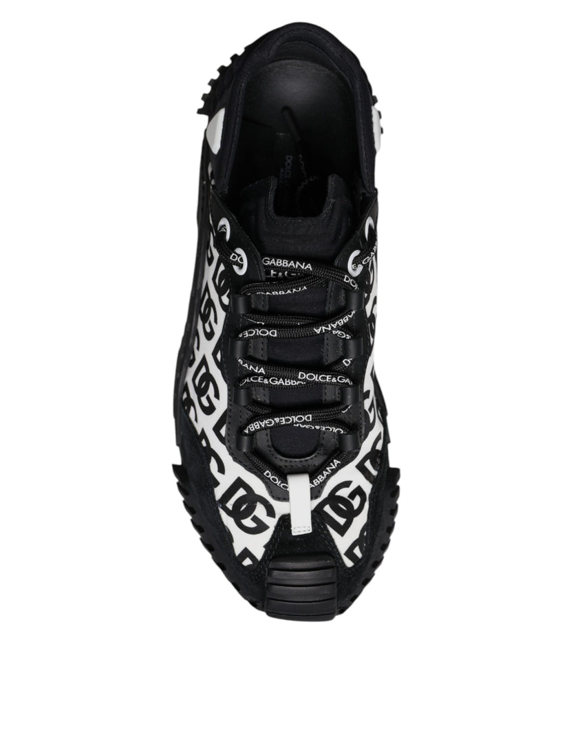 Dolce & Gabbana Black Logo Lace Up Low Top NS1 Sneakers Shoes