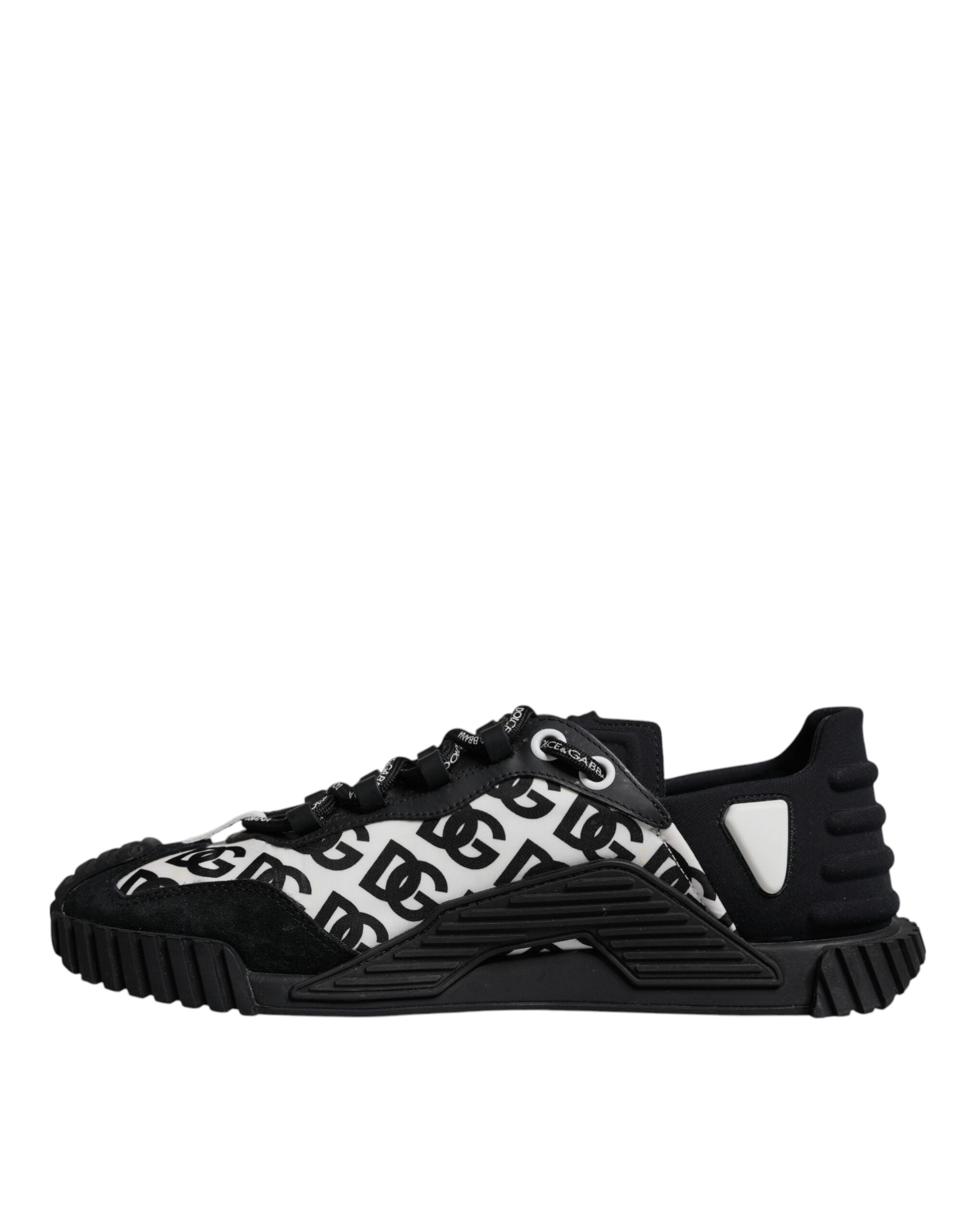 Dolce & Gabbana Black Logo Lace Up Low Top NS1 Sneakers Shoes