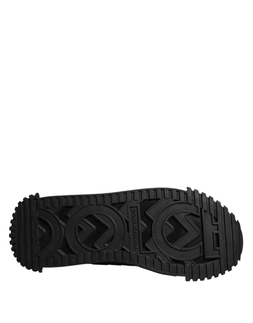 Dolce & Gabbana Black Logo Lace Up Low Top NS1 Sneakers Shoes