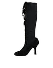 Dolce & Gabbana Black Lace Up Heels High Boots Shoes