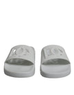 Dolce & Gabbana White Rubber Slides Sandals Beachwear Shoes