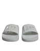 Dolce & Gabbana White Rubber Slides Sandals Beachwear Shoes