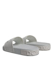 Dolce & Gabbana White Rubber Slides Sandals Beachwear Shoes