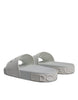 Dolce & Gabbana White Rubber Slides Sandals Beachwear Shoes