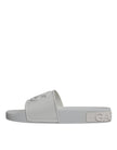 Dolce & Gabbana White Rubber Slides Sandals Beachwear Shoes