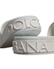Dolce & Gabbana White Rubber Slides Sandals Beachwear Shoes