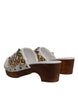 Dolce & Gabbana White Raffia Clogs Bejeweled Chain Sandals Shoes