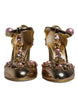 Dolce & Gabbana Gold Embellished Vally Heels Sandals Shoes