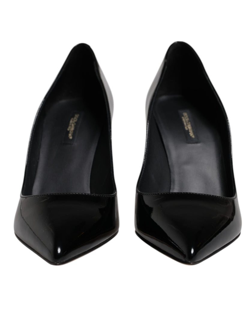 Dolce & Gabbana Black Patent Leather High Heels Pumps Shoes