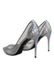 Dolce & Gabbana Multicolor Iridescent Pointed Toe Pumps Shoes