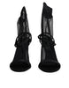 Dolce & Gabbana Black Tulle Stretch Heels Sandals Shoes
