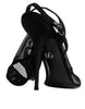 Dolce & Gabbana Black Tulle Stretch Heels Sandals Shoes