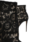 Dolce & Gabbana Black Floral Lace Heels Ankle Boots Shoes