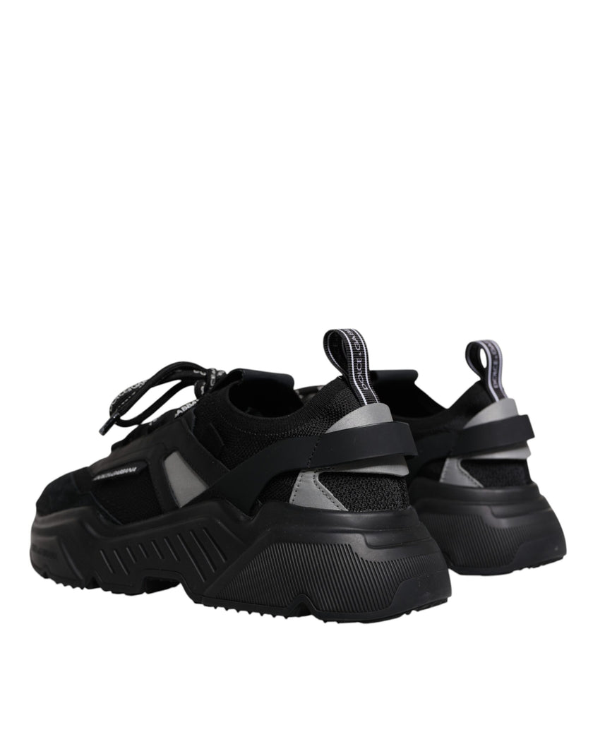 Dolce & Gabbana Black Leather Daymaster Low Top Sneaker Shoes