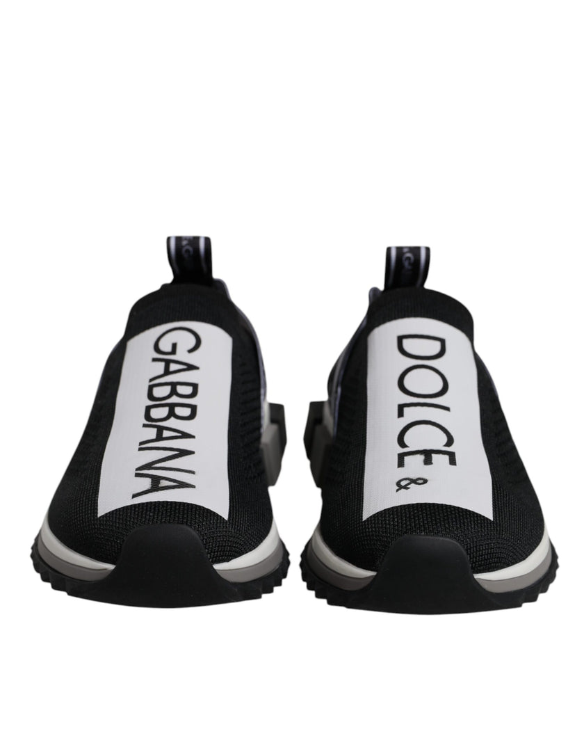 Dolce & Gabbana Black White Slip On Sorrento Sneakers Shoes