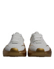 Dolce & Gabbana White Gold Daymaster Low Top Sneaker Shoes