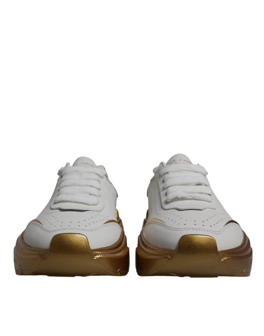 Dolce & Gabbana White Gold Daymaster Low Top Sneaker Shoes