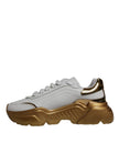 Dolce & Gabbana White Gold Daymaster Low Top Sneaker Shoes