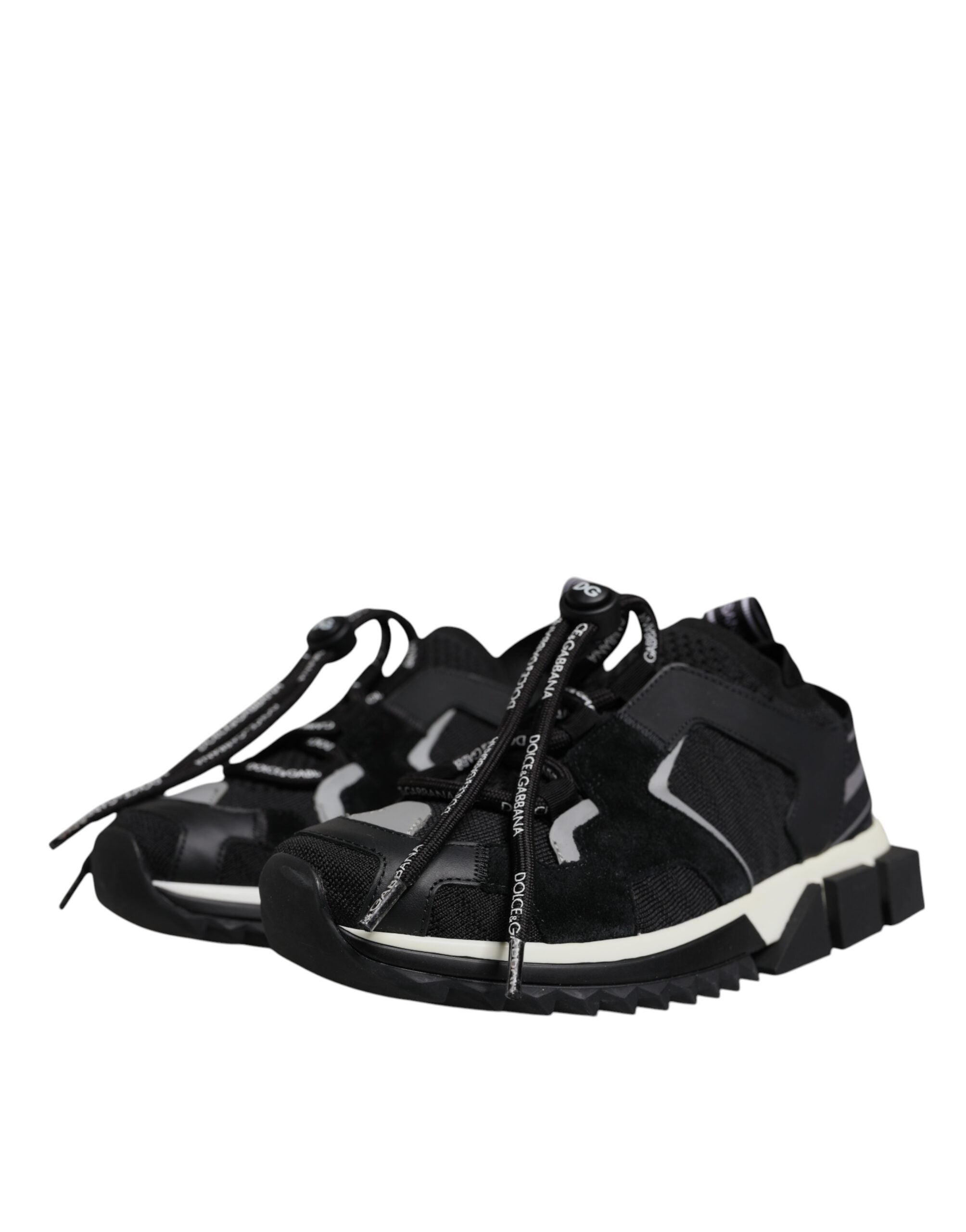 Dolce & Gabbana Black Mesh Sorrento Trekking Sneakers Shoes