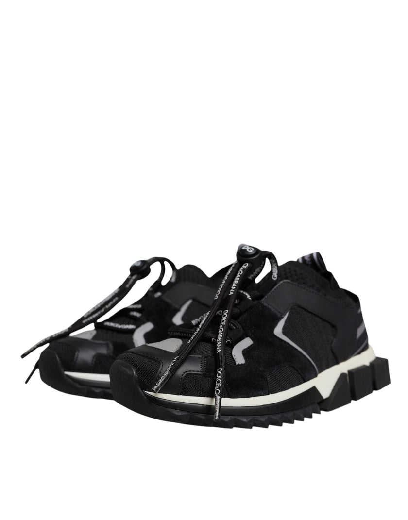 Dolce & Gabbana Black Mesh Sorrento Trekking Sneakers Shoes
