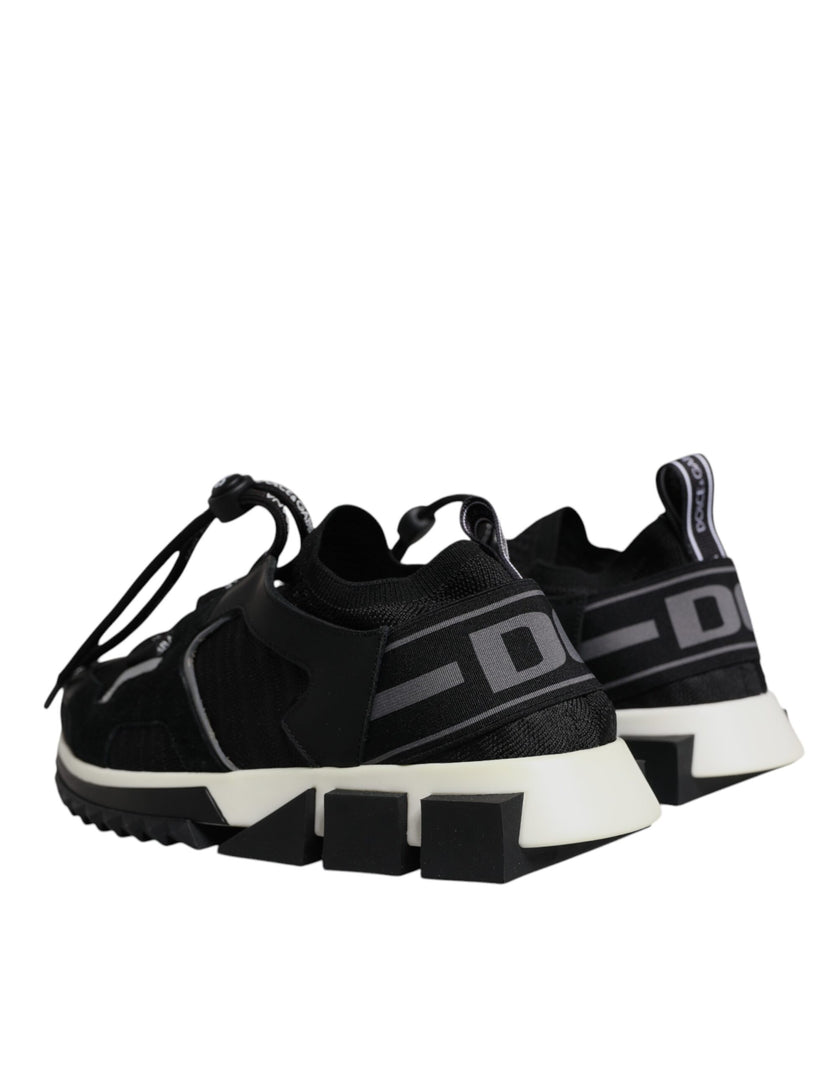 Dolce & Gabbana Black Mesh Sorrento Trekking Sneakers Shoes
