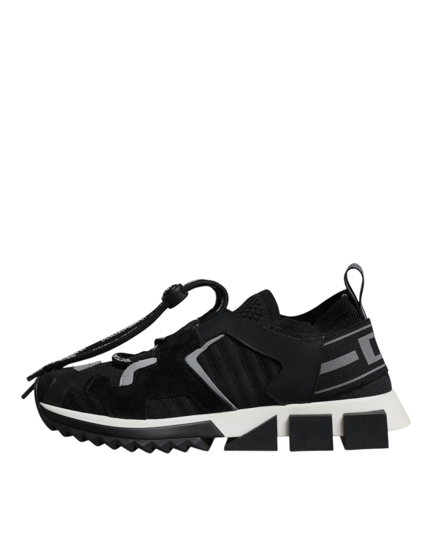 Dolce & Gabbana Black Mesh Sorrento Trekking Sneakers Shoes
