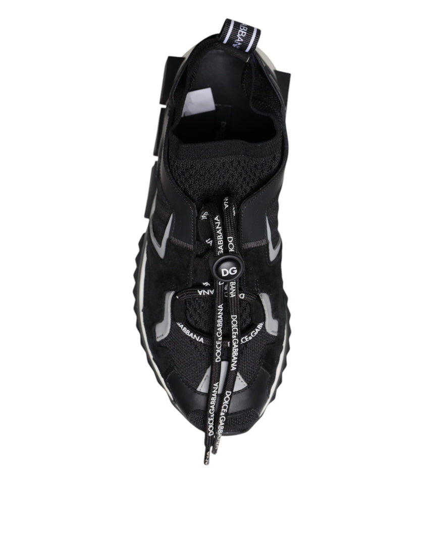 Dolce & Gabbana Black Mesh Sorrento Trekking Sneakers Shoes