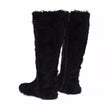 Dolce & Gabbana Black Xiangao Lamb Fur Leather Boots Shoes